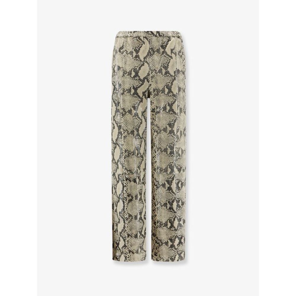 Alysi Women Python-Print Leather Trousers